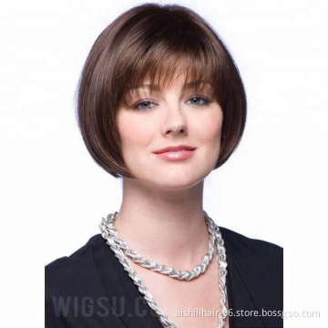Best selling Short Straight Hair natural straight Brown Wig For Women